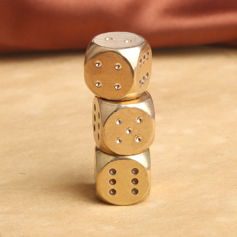 10/5PCS Brass Game Dice 15MM B - Party Games Juegos De Mesa ulasan dan harga