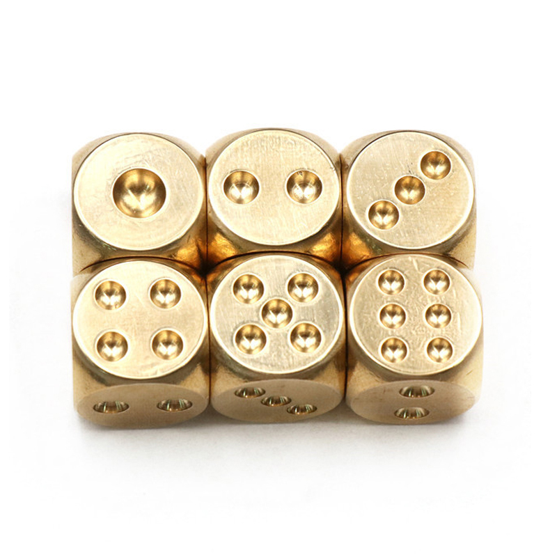 10/5PCS Brass Game Dice 15MM B - Party Games Juegos De Mesa ulasan dan harga