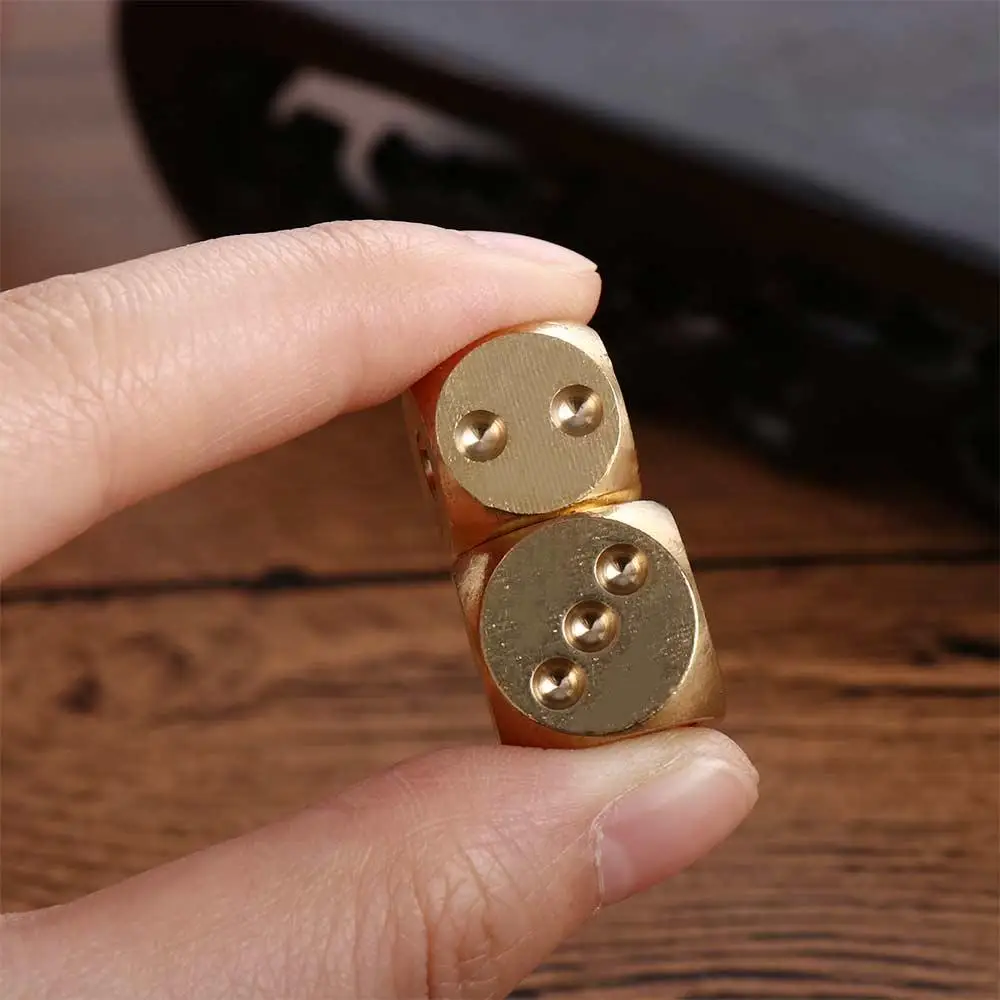 10/5PCS Brass Game Dice 15MM B - Party Games Juegos De Mesa ulasan dan harga