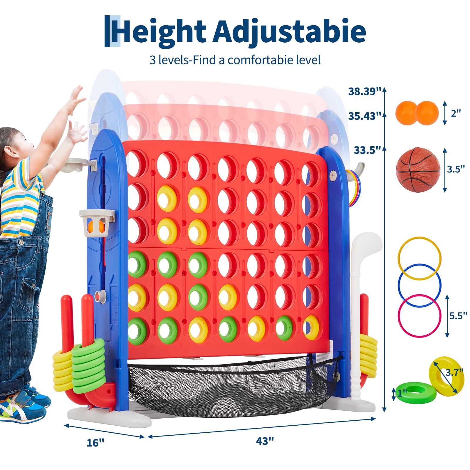 Adjustable Height Giant 4-to-S - Giant Connect Four ulasan dan harga