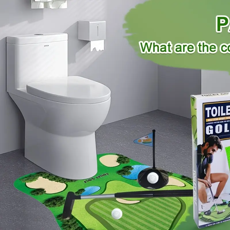 Mini Toilet Golf Toy Set - Fun - Party Games Golf ulasan dan harga
