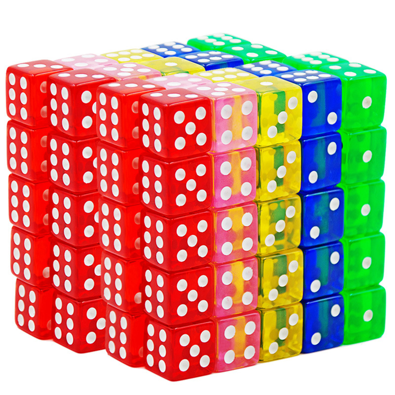 10PCS Transparent Colored Dice - Party Games Juegos De Mesa ulasan dan harga